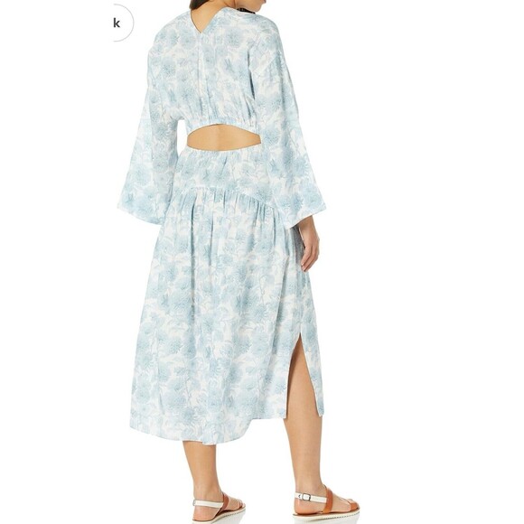 VINCE Dahlia Floral Motif Back Cutout Maxi Dress Sz XL New W/O Tag - Picture 3 of 13